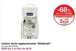 Monoprix Vitakraft Litière verte offre