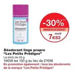 Monoprix Les petits prodigrs déodorant linge propre offre