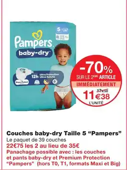 Monoprix Pampers couches baby-dry taille 5 offre