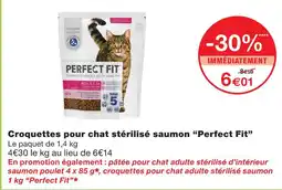 Monoprix Perfect fit croquettes pour chat stérilisé saumon offre