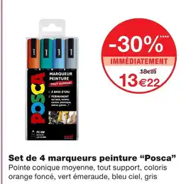 Monoprix Posca set de 4 marqueurs peinture offre