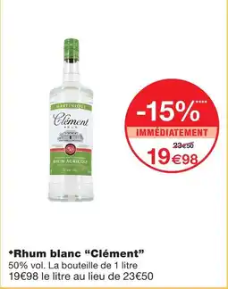 Monoprix Clement rhum blanc offre