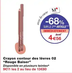 Monoprix Rouge baiser crayon contour des lèvres 02 offre
