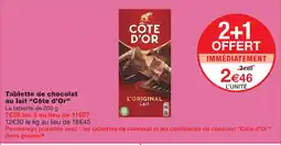 Monoprix Côte d'or tablette de chocolat au lait offre