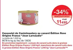 Monoprix Jean larnaudie cassoulet de castelnaudary au canard édition rose offre