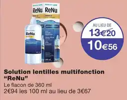 Monoprix Renu solution lentilles multifonction offre