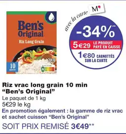Monoprix Ben's original riz vrac long grain 10 min offre
