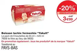 Monoprix Yakult boisson lactée fermentée offre