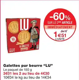 Monoprix Lu galettes pur beurre offre