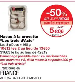 Monoprix Les trois d'asie hacao à la crevette offre