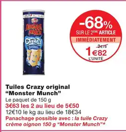 Monoprix Monster munch tuiles crazy original offre