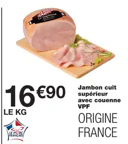 Monoprix Aoste jambon cuit supérieur avec couenne vpf offre