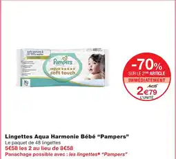 Monoprix Pampers lingettes aqua harmonie bébé offre