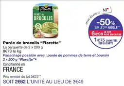 Monoprix Florette purée de brocolis offre