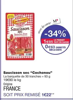 Monoprix Cochonou saucisson sec offre