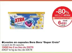 Monoprix Xtra lessive en capsules bora bora “super croix” offre