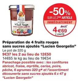 Monoprix Lucien georgelin préparation de 4 fruits rouges sans sucres ajoutés offre