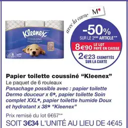 Monoprix Kleenex papier toilette coussiné offre