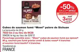 Monoprix Mowi cubes de saumon fumé poivre de sichuan offre