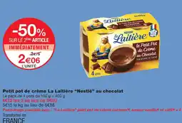 Monoprix Nestlé petit pot de crème la laitière au chocolat offre