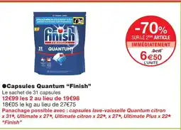 Monoprix Finish capsules quantum offre