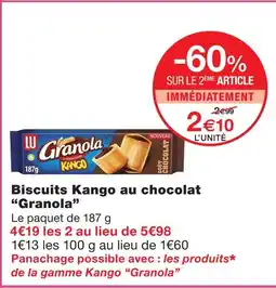 Monoprix Lu biscuits kango au chocolat offre