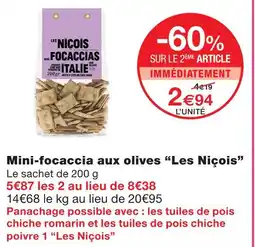Monoprix Mini-focaccia aux olives “les niçois” offre