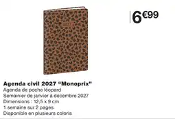 Monoprix Monoprix agenda civil 2027 offre