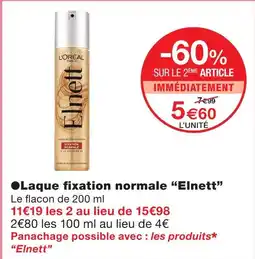 Monoprix L'oreal paris laque fixation normale elnett offre