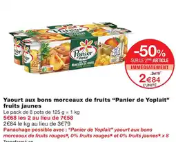 Monoprix Panier de yoplait yaourt aux bons morceaux de fruits jaunes offre