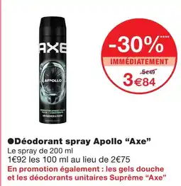 Monoprix Axe déodorant spray apollo offre
