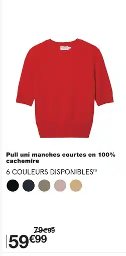 Monoprix Pull uni manches courtes en 100% cachemire offre