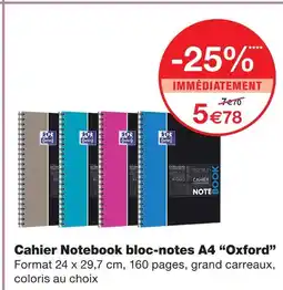 Monoprix Oxford cahier notebook bloc-notes a4 offre