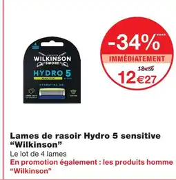 Monoprix Wilkinson lames de rasoir hydro 5 sensitive offre