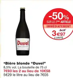 Monoprix Duvel bière blonde offre