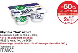 Monoprix Vrai skyr bio “vrai” nature offre