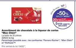 Monoprix Mon cheri assortiment de chocolats à la liqueur de cerise offre