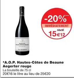 Monoprix Aegerter a.o.p. hautes-côtes de beaune rouge offre