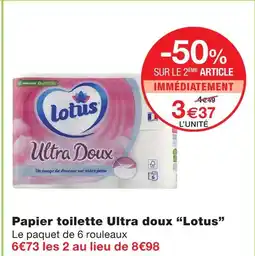 Monoprix Lotus papier toilette ultra doux offre