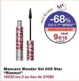 Monoprix Rimmel mascara wonder vol 005 star offre