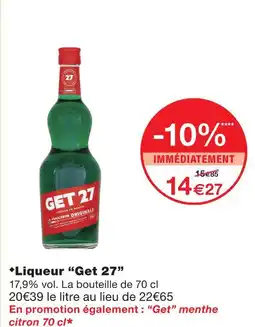 Monoprix Get 27 liqueur offre