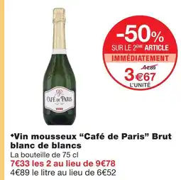 Monoprix Café de paris vin mousseux brut blanc de blancs offre