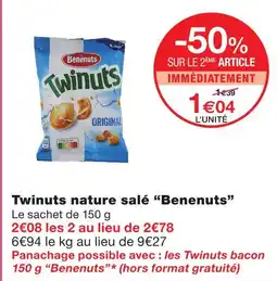 Monoprix Benenuts twinuts nature salé offre