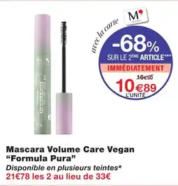 Monoprix Formula pura mascara volume care vegan offre