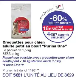 Monoprix Purina one croquettes pour chien adulte petit au bœuf offre