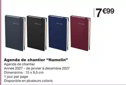 Monoprix Hamelin agenda de chantier offre
