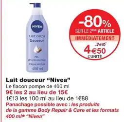 Monoprix Nivea lait douceur offre