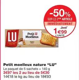 Monoprix Lu petit moelleux nature offre