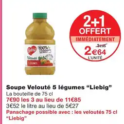 Monoprix Liebig soupe velouté 5 légumes offre