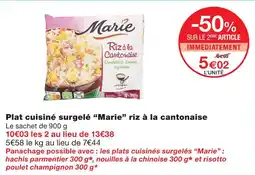 Monoprix Marie plat cuisiné surgelé “marie” riz à la cantonaise offre